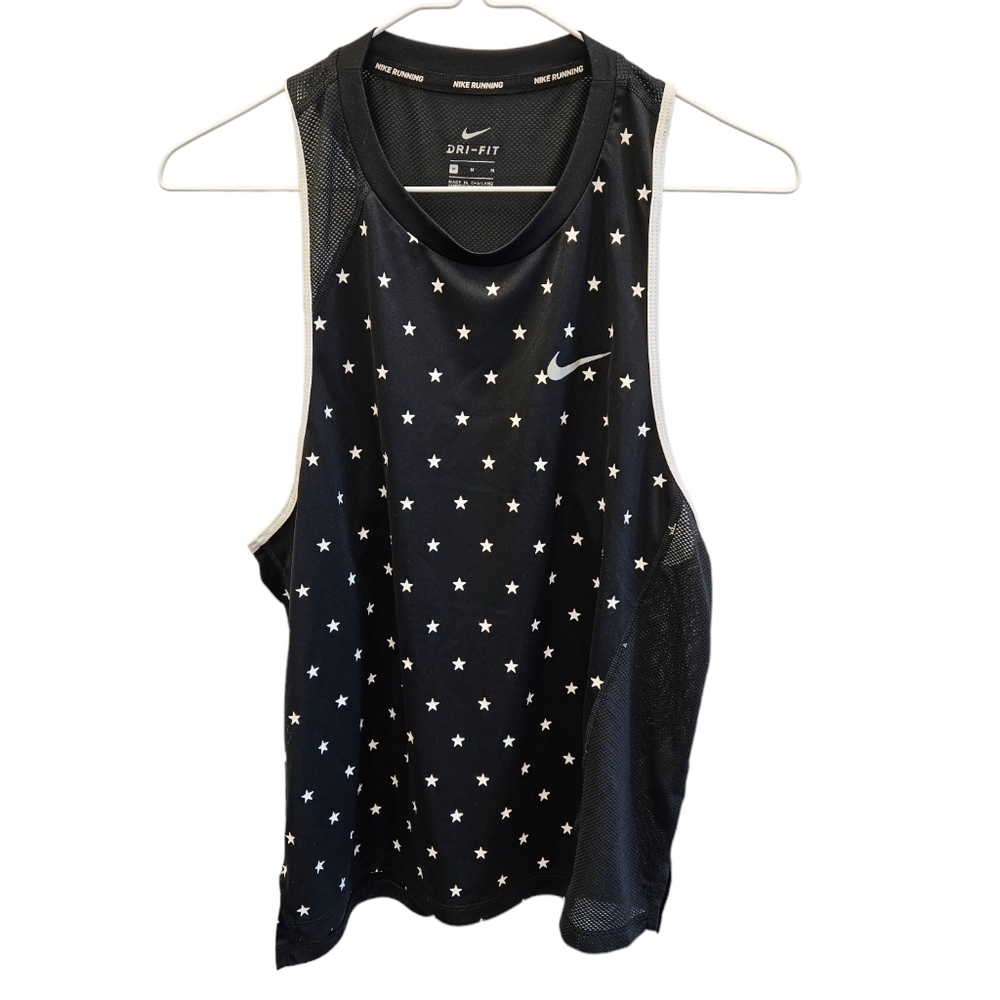 Nike Dri-Fit Running Black and White Stars Tank Top